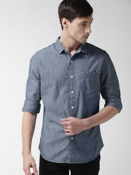 Levi's - Mens Collar Neck Shirt-Blue