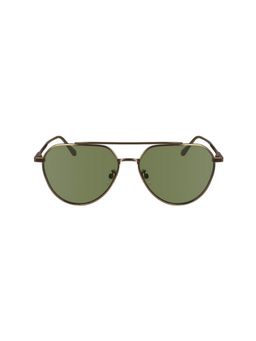Calvin Klein - Unisex Green Lens Brown Aviator Sunglasses (Ck 24100 771 57 S) 57