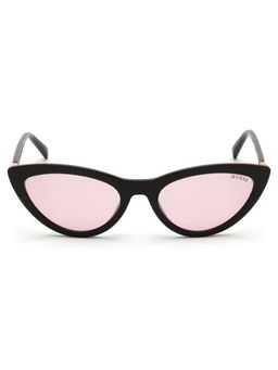 Guess - Unisex Pink Lens Black Cateye Sunglasses with 100% Uv Protection (Gu3053 55 52G) 50