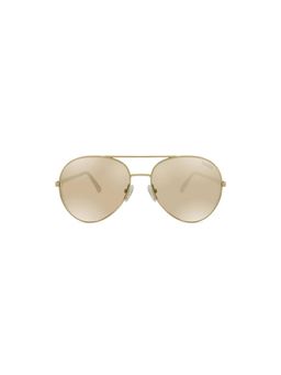 Guess - Women Brown Lens Gold Aviator Sunglasses with 100% Uv Protection (Gu7607 58 32G) 50