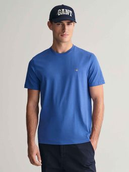 GANT - Mens Blue Solid Regular Fit Shield T-Shirt