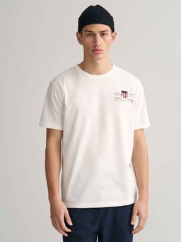 GANT - Mens White Regular Fit Archive Shield T-Shirt