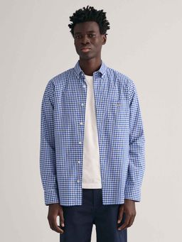 GANT - Mens Blue Check Regular Fit Classic Poplin Gingham Shirt