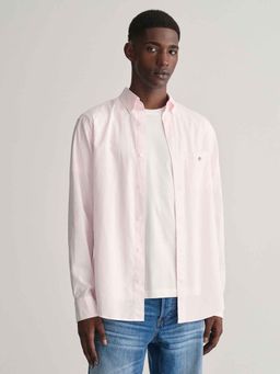 GANT - Mens Pink Striped Regular Fit Classic Poplin Shirt