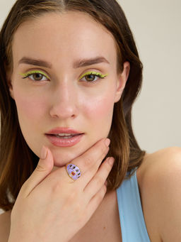 MIXT by Nykaa Fashion - Purple Evil Eye Enamel Ring