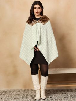 InWeave - Women Green Checks Poncho
