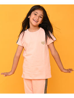 ANTHRILO - Girls Pink Summer Solid T-Shirt