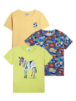ANTHRILO - Boys Multi-Color Printed Half Sleeve T-Shirt (Pack of 3)