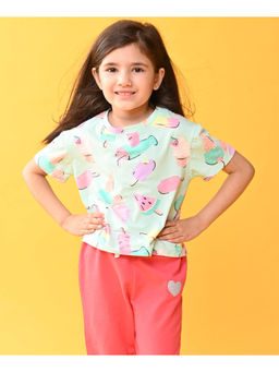 ANTHRILO - Girls Aqua Icecream Printed T-Shirt