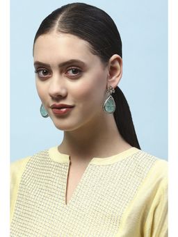 Biba - Mint Green Kundan Festive Danglers