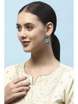 Biba - Turquoise Kundan Festive Danglers
