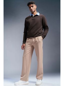 FREAKINS - Beige Blaze Men Double Pleated Korean Pants