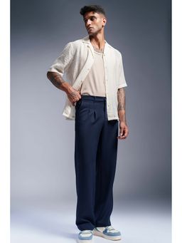 FREAKINS - Navy Blitz Men Double Pleated Korean Pants