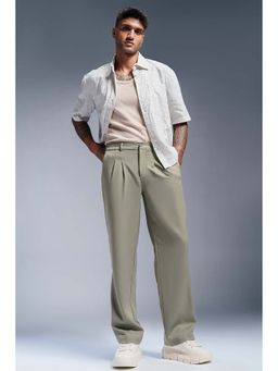 FREAKINS - Faded Sage Men Double Pleated Korean Pants