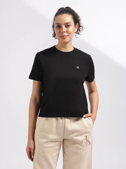 Calvin Klein - Black Solid Regular Fit Cotton T-Shirt