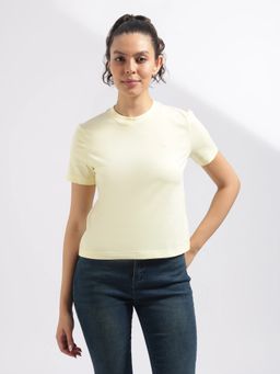 Calvin Klein - Yellow Solid Regular Fit Cotton T-Shirt