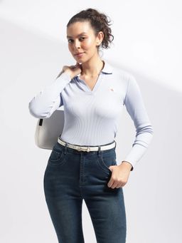 Calvin Klein - Blue Solid Slim Fit Cotton Polo T-Shirt