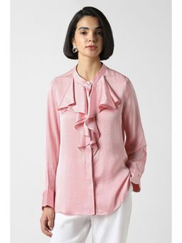 Van Heusen - Women Pink Solid Long Sleeves Formal Shirt
