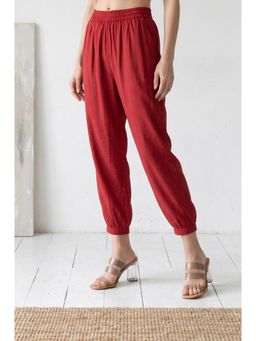 Elleven - Women's Maroon Solid Rayon Blend Harem Salwar