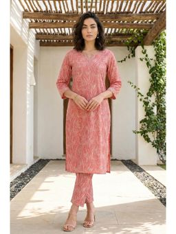 W - Pink Paisley Printed Modal Co-Ord Set