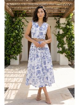 W - Floral Printed Pure Cotton Sleeveless Co-Ord Set