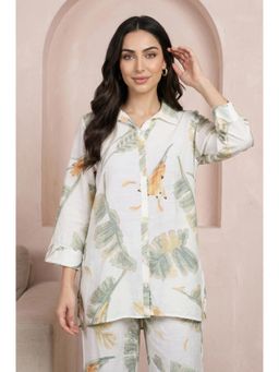 W - Floral Printed Straight Shirt