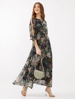 Zink London - Womens Black Printed Dress