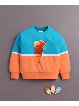 Bumzee - Blue Girls Full Sleeves Cotton Sweatshirt