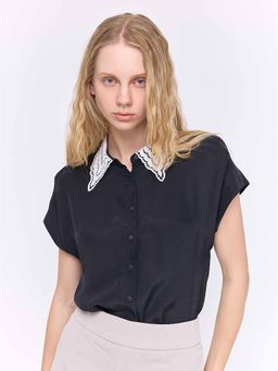 Cover Story - Jenny Black Button Through Shirt