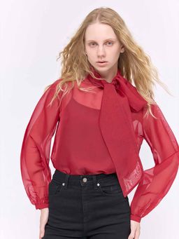 Cover Story - Cari Red Organza Top