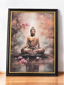 Art Street - Framed Wall Art Print Meditating Lord Buddha Poster