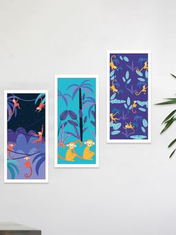 Art Street - Framed Wall Art Print, Printed Cartoon Poster For Wall Decor (Set Of 3)