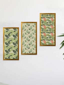 Art Street - Framed Wall Art Print, Botanical & Tropical Art Work (Set of 3)