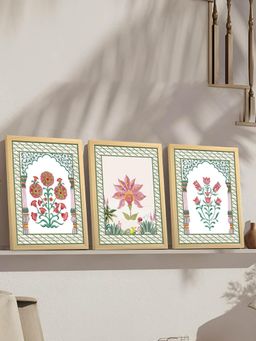 Art Street - Indian Lotus Floral Art Prints With Frame For Living Room And Office Wall Decor