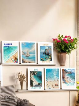 Art Street - Beach-Ocean Nautical Theme Frame Wall Art Print For Home Living Room