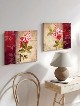 Art Street - Floral Print Stretched Canvas Painting Wall Art Print Wall Decor (Set Of 2)