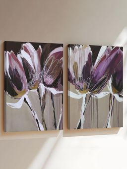 Art Street - Set Of 2 Rustic Dancing Figure Stretched Canvas Print For Home Decor