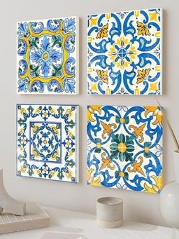 Art Street - Stretched Canvas Painting Vintage Floral Moroccan Pattern Art For Home Décor