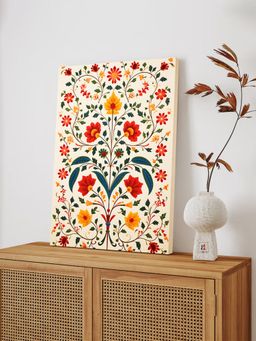 Art Street - Floral Pattern Wall Art Stretched Canvas Painting For Home Decor, Wall Decoration