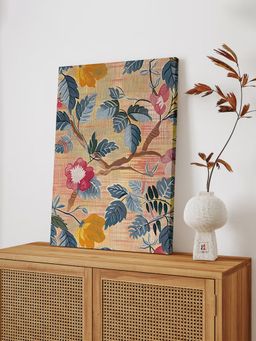 Art Street - Indian Floral Pattern Wall Art Stretched Canvas For Home Decor, Wall Decoration