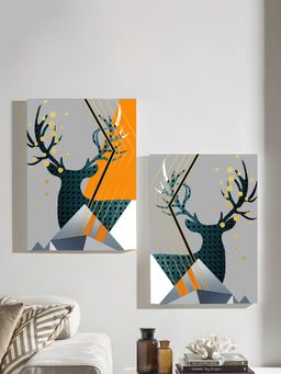 Art Street - Reindeer Abstract Canvas Painting For Living Room, Wall Art, Home Decor
