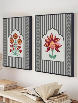 Art Street - Traditional Indian Lotus Motif Canvas Painting For Living Room Wall Art