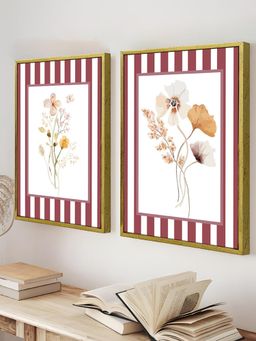 Art Street - Botanical Illustration Floral Canvas Painting For Living Room Wall Art