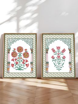 Art Street - Indian Lotus Floral Inspired Canvas Painting For Living Room Wall Art