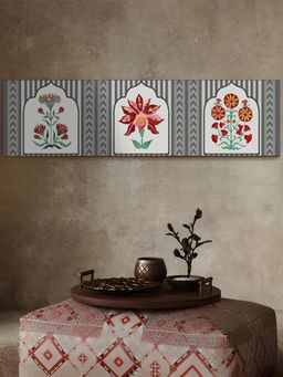 Art Street - Traditional Indian Lotus Motif Canvas Painting For Living Room, Wall Art