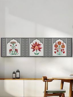 Art Street - Traditional Indian Lotus Motif Canvas Painting For Living Room, Wall Art