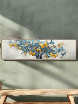 Art Street - Abstract Tree With Yellow Butterfly Canvas Painting For Living Room, Wall Art