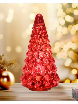 Homesake - Mercury Glass Christmas Tree Table Lamp Light Home Decor Fairy