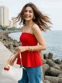 Uptownie - Stretchable Strapless Peplum Top