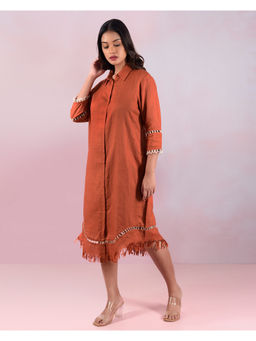 The House of Hemp - Women Hemp and Lyocell Rustic Fringe Dress